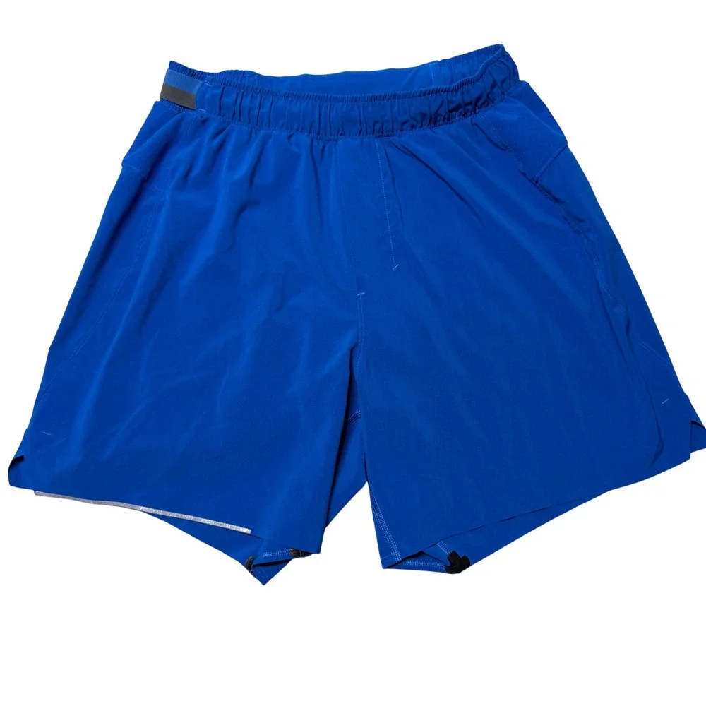 Lululemon Mens Surge Lined Running Shorts Blue 6 Inch Inseam Size Small Running